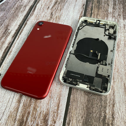 Replacement Rear Housing Compatible with iPhone XR Series Back Battery Cover Frame Assembly with Small Parts Original Pulled