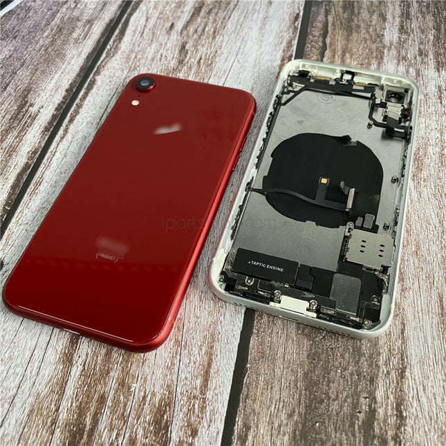 Replacement Rear Housing Compatible with iPhone XR Series Back Battery Cover Frame Assembly with Small Parts Original Pulled