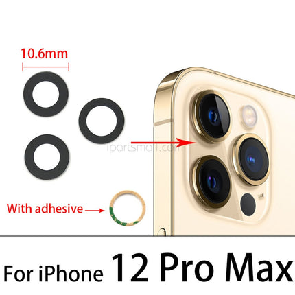 Replacement Rear Camera Lens Compatible with iPhone 12 Mini Pro Max Series Back Camera Glass Lens (Glass Only)