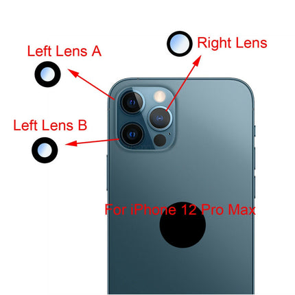 Replacement Rear Camera Lens Compatible with iPhone 12 Mini Pro Max Series Back Camera Glass Lens (Glass Only)