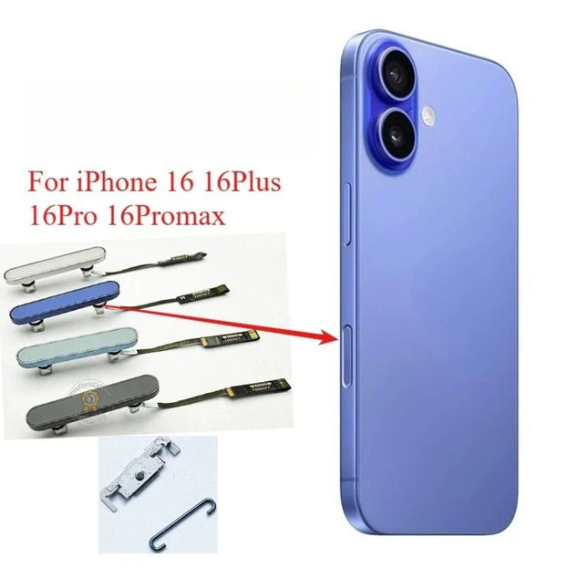 Nappe flexible de rechange pour caméra, compatible avec les boutons latéraux du cadre central de l'iPhone 16 Plus 16 Pro Max