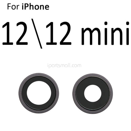 Replacement Rear Camera Lens Compatible with iPhone 12 Mini Pro Max Series Back Camera Glass Lens with Bezel Ring