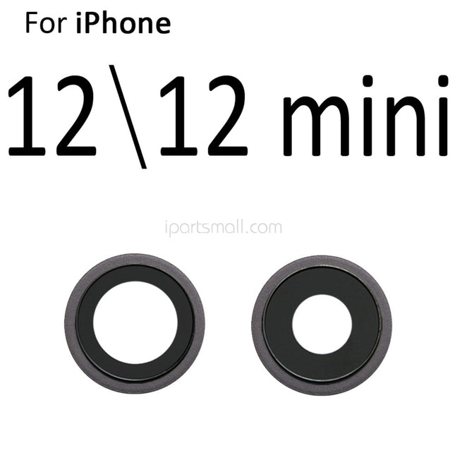Replacement Rear Camera Lens Compatible with iPhone 12 Mini Pro Max Series Back Camera Glass Lens with Bezel Ring