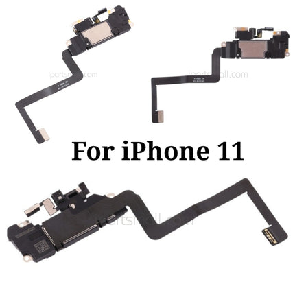 Écouteur de remplacement compatible avec l'iPhone 11 Pro Max, haut-parleur d'oreille avec microphone et câble flexible de capteur (pièce d'origine)
