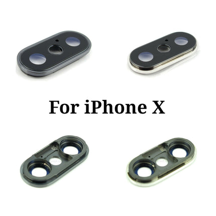Replacement Back Camera Lens Compatible with iPhone X XS Max Series Rear Camera Cover Lens Glass Ring with Frame Bezel Original