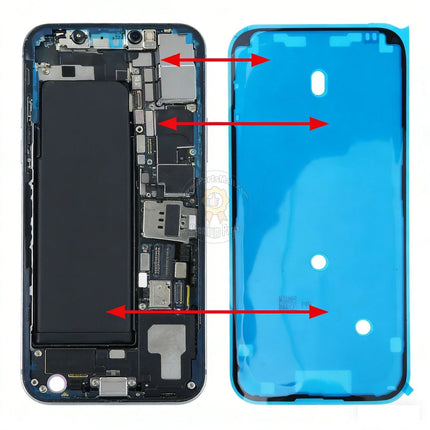 Autocollant de joint de couvercle arrière de rechange compatible avec les séries iPhone 16 Plus Pro Max, cadre, cache, adhésif étanche, 10 pièces