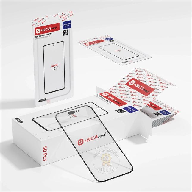 Remplacement G+OCA PRO 2en1 Trou original 1:1 Verre + OCA Compatible avec la coque avant en verre de la série iPhone16 Plus Pro Max