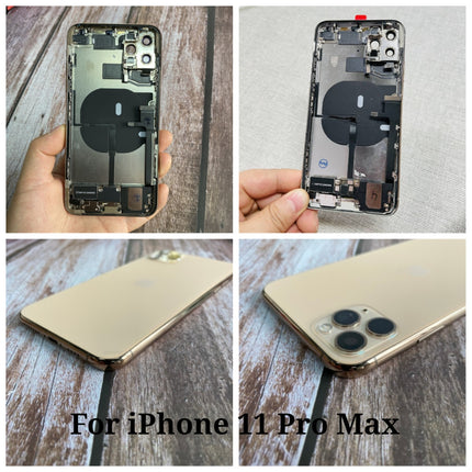 Replacement Rear Housing Compatible with iPhone 11 Pro Max Series Back Cover Battery Frame Assembly with Small Parts Original Pulled