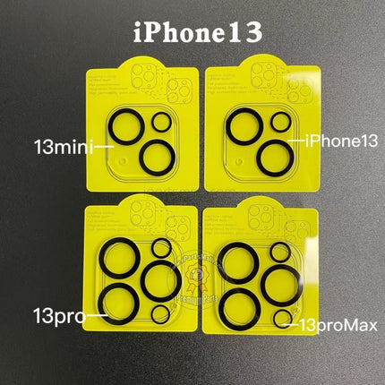 Verre trempé pour objectif de caméra arrière de remplacement, compatible avec les séries iPhone 13 Mini Pro Max, protection d'objectif de caméra 3D en verre trempé haute transparence