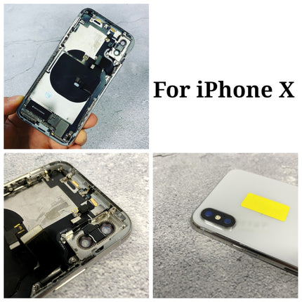Replacement Back Housing Compatible with iPhone X XS Max Series Back Battery Frame Bezel with Small Parts Assembly Original Pulled Teardown