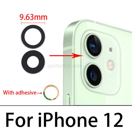 Replacement Rear Camera Lens Compatible with iPhone 12 Mini Pro Max Series Back Camera Glass Lens (Glass Only)