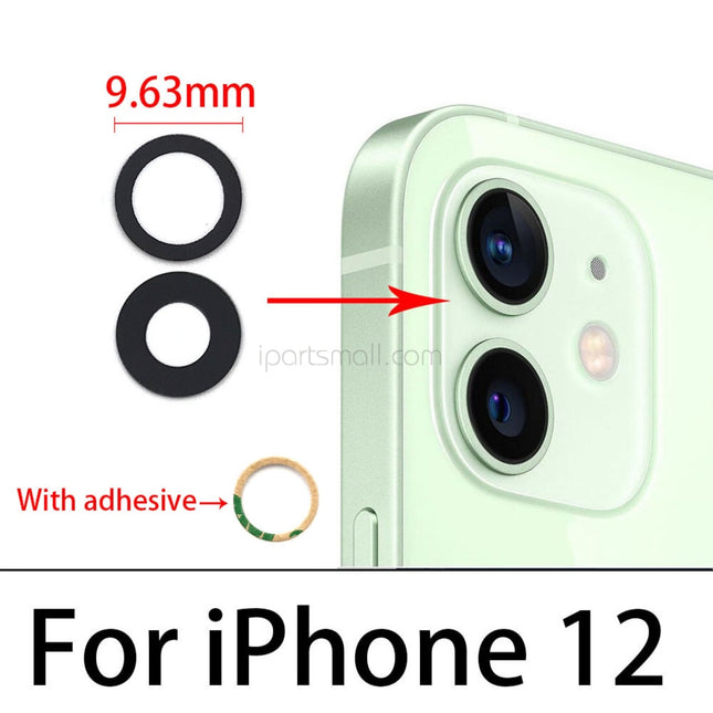 Replacement Rear Camera Lens Compatible with iPhone 12 Mini Pro Max Series Back Camera Glass Lens (Glass Only)