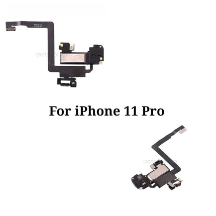 Écouteur de remplacement compatible avec l'iPhone 11 Pro Max, haut-parleur d'oreille avec microphone et câble flexible de capteur (pièce d'origine)