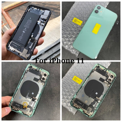 Replacement Rear Housing Compatible with iPhone 11 Pro Max Series Back Cover Battery Frame Assembly with Small Parts Original Pulled