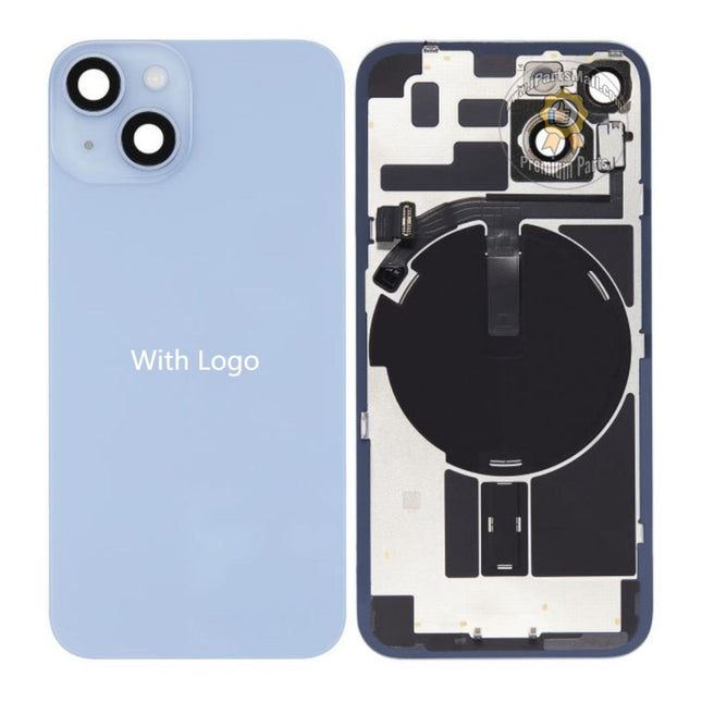 Replacement Rear Cover Glass Compatible with iPhone 14 Plus Pro Max Series Back Glass with Frame Plate with Magnet Wireless NFC Flex Pulled