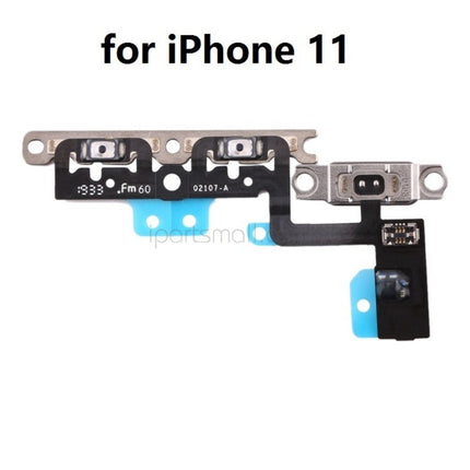 Replacement Side Button Compatible with iPhone 11 Pro Max Series Volume Button Flex Cable with Metal Bracket Original