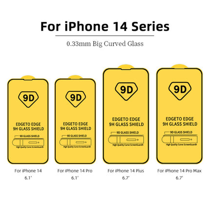 Replacement 9D Full Cover Protective Glass Compatible with iPhone 14 Plus Pro Max Series Tempered Film Protector Glass