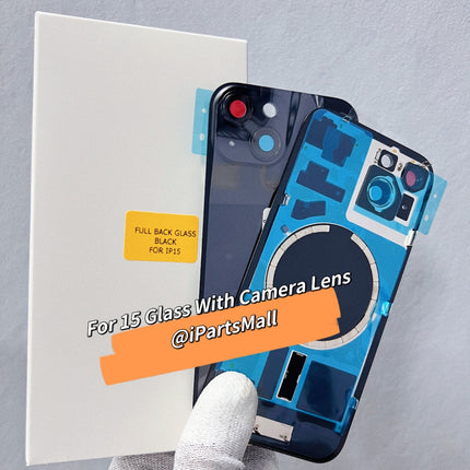 Replacement Battery Cover Compatible with iPhone 15 Plus Pro Max Series Back Glass with Camera Lens