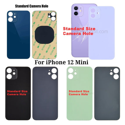 Replacement Rear Glass Compatible with iPhone 12 Mini Pro Max Series Back Cover Glass with Standard Camera Hole